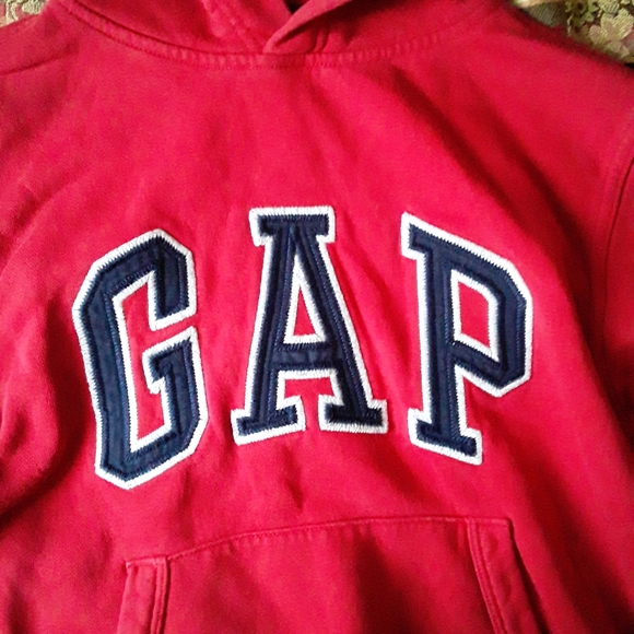 GAP Kids (8-9) Unisex Red Classic Hoody Sweatshirt - Picture 9 of 13